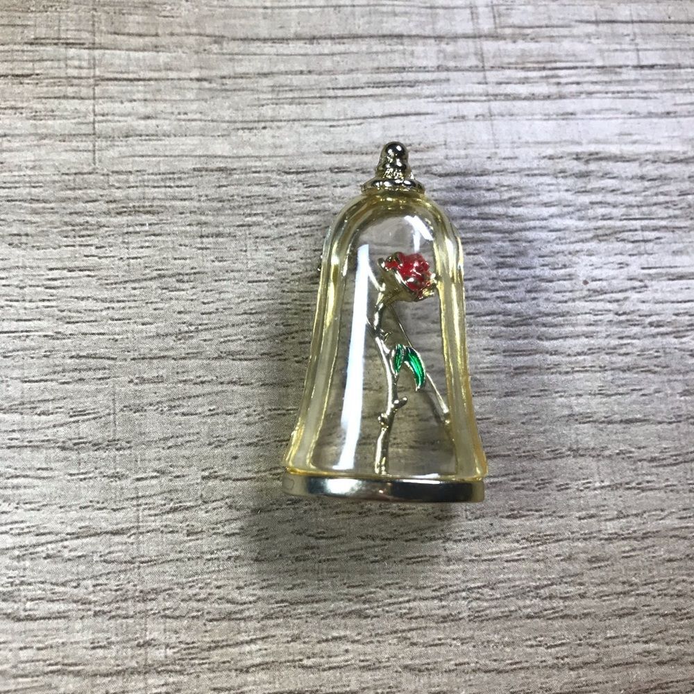Beauty and The Beast Dome Rose Flower Brooch Enamel Pin